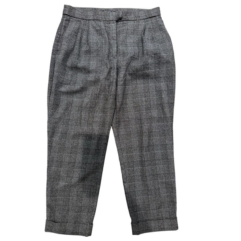 Zara Woman's Medium Gray Plaid High Rise Office Academia Work Dress Pants